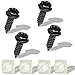 SAVITA 4 juegos Tornillos para Matrícula, Acero Inoxidable Tornillos Tornillos de Fijación License Plate Screws con Insertos de Nailon para Coches y Camiones (Negro)