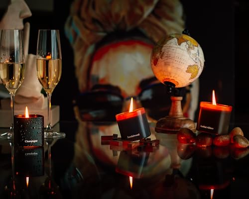 Luxury Scented Candle Gift Set 3-Pack | Champagne, Sandalwood & Amber | Clean Soy Wax | for Women & Men (4.23 oz Each) | 75 Hour Burn Time - Image 4