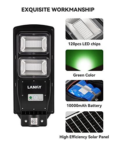 Langy Hog Hunting Lights, Solar Green Light For Hunting Hogs Deers,Motion Activated Feeder Lights With Remote,19" Bracket Is Included #TOP5