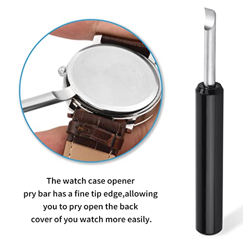 Watch Battery Replacement Tool Kit, TOPWAY Watch Back Removal Tool and Watch Opener Tool with 3 Kinds of Back Remover Tools, Adjustable Case Opener, Pry Knife, Screwdriver, with Color User Manual.