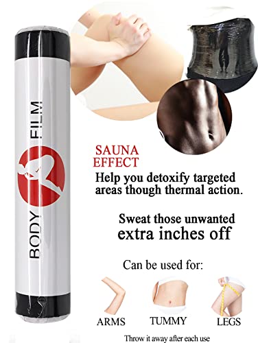 ZGDFSM 60 Meters Premium Black Osmotic Plastic Body Wrap Sauna Thermal Sweat Stomach Wrap Slimming Film for Weight (FBA) - Thumbnail 4