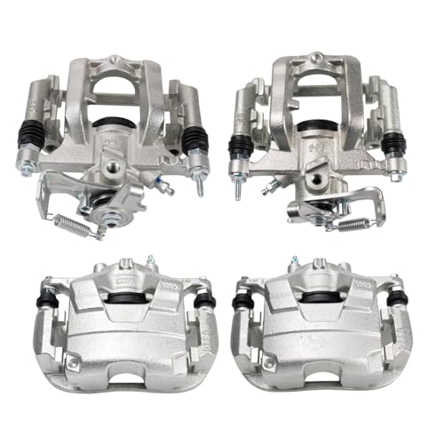 Image of TRQ Front and Rear Brake Caliper Set Zinc Coated Brackets Compatible with 2013-2017 Buick Encore 2015-2017 Chevrolet Trax