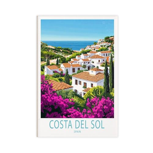 SWDXA Costa Del Sol Spain Travel, Home Decor Canvas Poster Wall Art Prints Room Aesthetic Murals Bedroom And Living Decorations 16" L X 24" W
