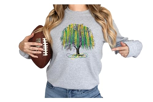 Mardi Gras tree Sweatshirt, Watercolor Mardi Gras Bead Tree,Mardi Gras Carnival Sweatshirt, New Orleans,NOLA Shirt,Fat Tuesday Sweatshirt3