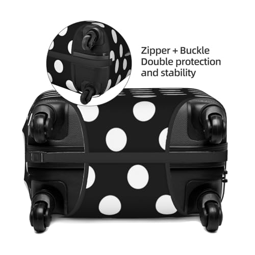 Black And White Polka Dot Print Washable Luggage Cover - Fashion Suitcase Protector Fits 18-32 Inch Luggage4