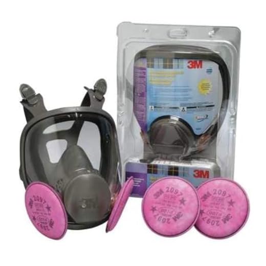 3M Respirator Kit, Full Face 6800, Reusable, Medium, Plus 4 Particulate Filters 2097, P100 for Mold Remediation, Dust, Lead, Asbestos