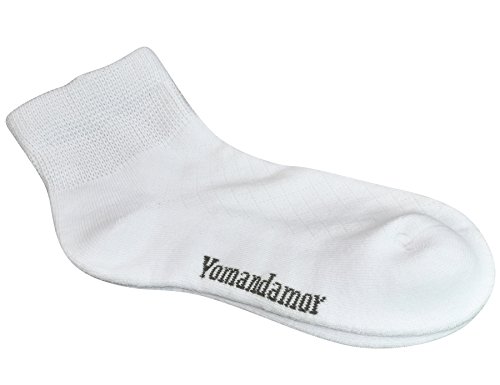 Yomandamor 5 Pairs Women's Cotton Ankle Breathable Mesh Diabetic Socks With Seamless Toe,L Size #TOP6