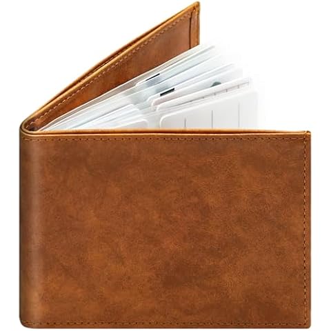 FORYEE Bifold Leather Wallet for Men Women, RFID Minimalist Wallet with 12 Card Slots and Large Cash Compartment, Multifunctional Card Holder with Top Open, Thin & Stylish Photo Album -Coffee(ZZW) Cover