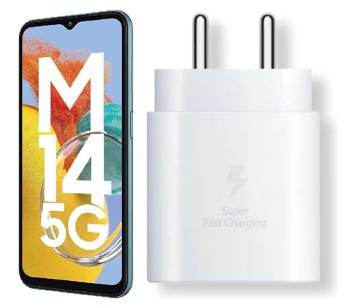 Image of 25W C-Type Super Fast Adapter Compatible with Samsung Galaxy M14 5g Super Fast Charger Adapter for S24 /S23 /S23 fe /S22 /S21 /21 fe /S20 /M14 /M33 /M13 /M35 /M05 /A14, A15 /S24 fe /A16 5g, White