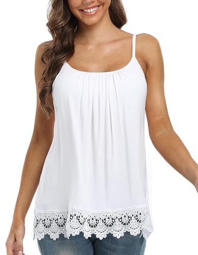 Camisoles for Women with Built in Bra Adjustable Strap Tank Tops Cami Sleeveless Summer Tops for Workout Sleeping Traveling