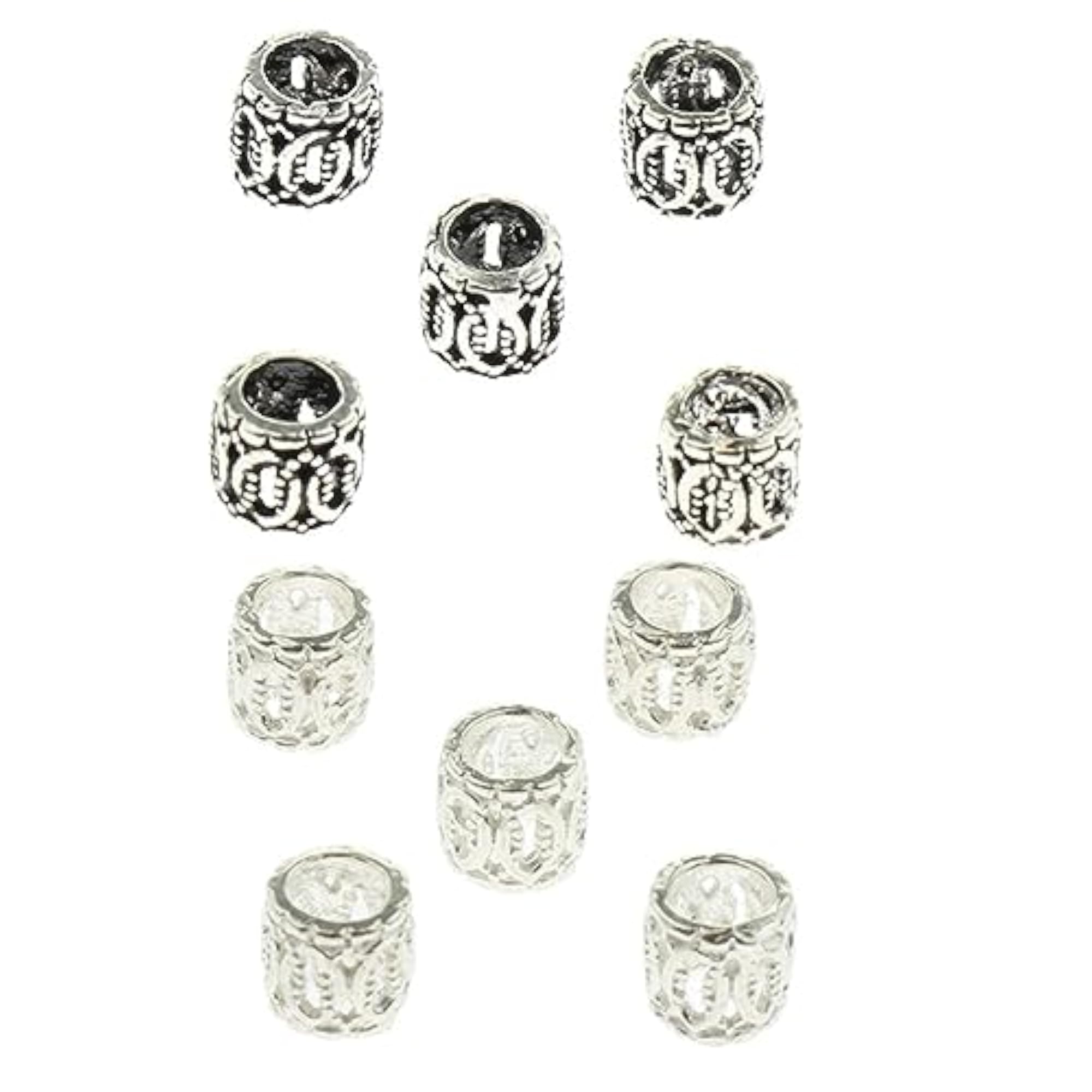 5 Pieces Silver Loose Spacer Beads for Jewellery Making