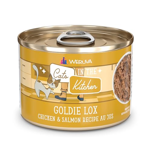 Weruva Cats in The Kitchen, Goldie Lox with Chicken & Salmon Au Jus Cat Food, 6oz Can (Pack of 24)