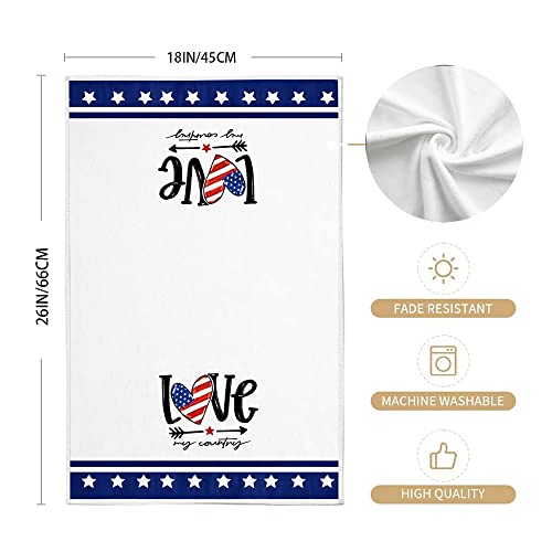 Geeory 4Th Of July Kitchen Towels Stars And Stripes Cat Patriotic Dish Towels 18X26 Inch Ultra Absorbent Bar Drying Cloth Hand Towel For Kitchen Bathroom Party Home Set Of 2 Gd088 #TOP6