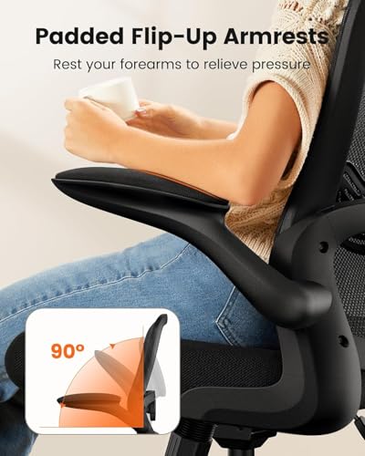 Image of ErGear Drafting Chair, Standing Desk Chair with Flip-Up Armrests, High Desk Chair Adjustable Height, Ergonomic Tall Office Chair with Lumbar Support and Adjustable Footrest Ring,6 Pack