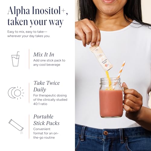 Image of FullWell Alpha Inositol+ Stick Packs - Hormonal, Ovarian & Metabolic Aid - 40:1 Myo-inositol to D-Chiro-inositol - Orange Cream - 60 Count (30 Servings)