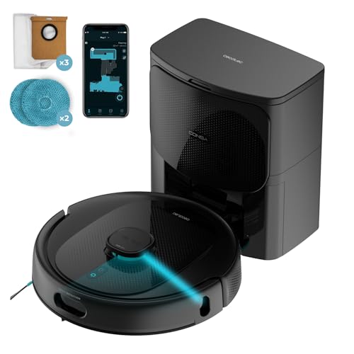 Cecotec Robot Aspirapolvere Conga 9990 AI Spin Revolution Ultra Power Home. 10.000 Pa. Navigazione Laser. Base di Autopulizia. Intelligenza Artificiale. Evita Oggetti. Controllo APP. 240 min Autonomia