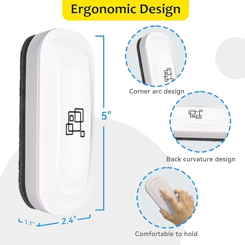 Image of maxtek Magnetic Dry Erase Eraser, Pure White, 1 Pack