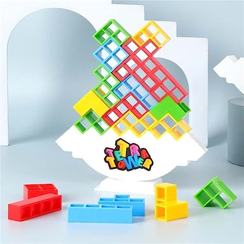 OOTDAY Tetra Tower Balance Game, Russian Building Blocks,Decompression Balance Building Blocks, Balancing Stacking Toys for Kids Adults, Balance Blocks Puzzle Assembling Tetris-48pcs