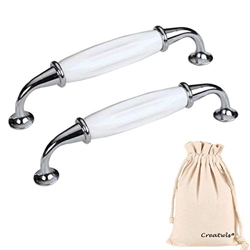 Creatwls 2pcs Europäischer Stil Schränke Schrank Tür Schublade Knöpfe Küche Möbel Griff Knauf Porzellan Möbelknöpfe Cover