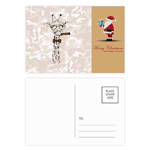 Cartes postales tête de cerf Père Noël : lot de 20 cartes de vœux originales