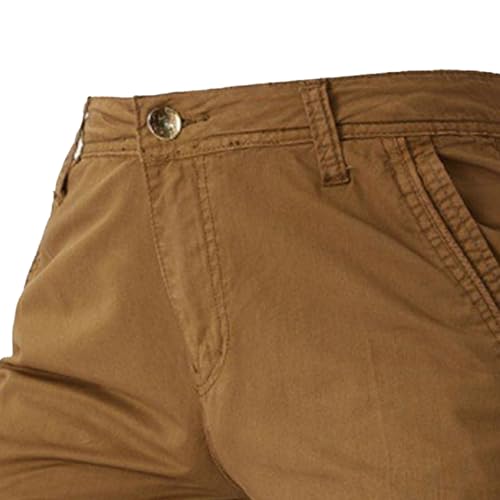 Short cargo sólido para hombre con múltiples bolsillos miniatura 3