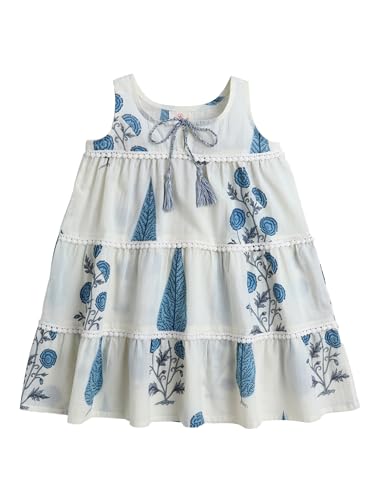 Image of The Magic Wand Kids Girls Casual Dresses, Knee Length Singlet Strap Fit & Flared Cotton Once Piece Stylish Frocks fo rBeach Summer Season Vacation