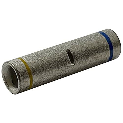 10 Pcs Non-Insulated 16-14 to 12-10 Gauge Step Down Butt Connectors - Pure Copper for Corrosion Resistance & Strong Crimps for Uninsulated Wire Splice Connectors - Made in USA