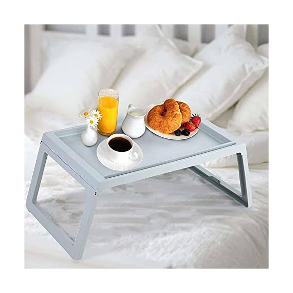 Kosoree Portable Folding Bed Laptop Table Sofa Lap Notebook Desk Bed Breakfast Tray Blue - Image 4