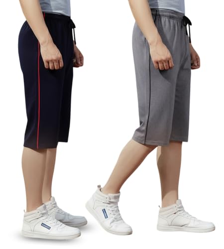 Image of FEEL TRACK Men's Regular Fit Three Fourth Capri (Pack of 2)