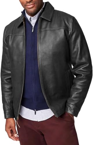 Isaac & David Chicago Men's New Black/Brown Lambskin Leather