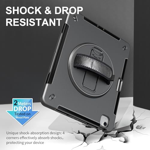 Coque protection iPad Air 13 M3 robuste antichoc noire avec support