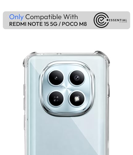 Image of KAPAVER Essential Back Cover Case Compatible with Redmi Note 15 / Poco M8 - Clear (PC+TPU) (Redmi Note 15 / Poco M8 - Clear)