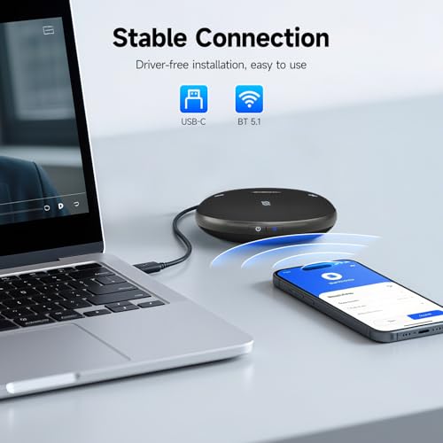 Image of SVBONY Wireless Conference Kit, 2K Webcam with 2 Mics & Privacy Cover, Omni2 Bluetooth Speakerphone with 3A+AI Noise Reduction, Wireless HDMI Transmitter and Receiver for Meeting, Streaming, Teaching