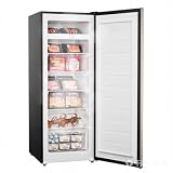 7.0 Cu.Ft Upright Freezer, Large Capacity Stand Up Freezers with 5 Adjustable Shelves, Convertible Refrigerator/Freezer, Reversible Door for Home, Basement