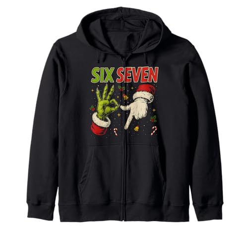 Funny 67 Six Seven Meme Christmas Gen Alpha Z Slang Zip Hoodie