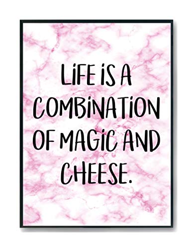 Hippowarehouse Life Is A Combination Of Magic And Cheese Printed Poster A3 Wall Art Design Classroom Room Gym Office DÃƒ©cor