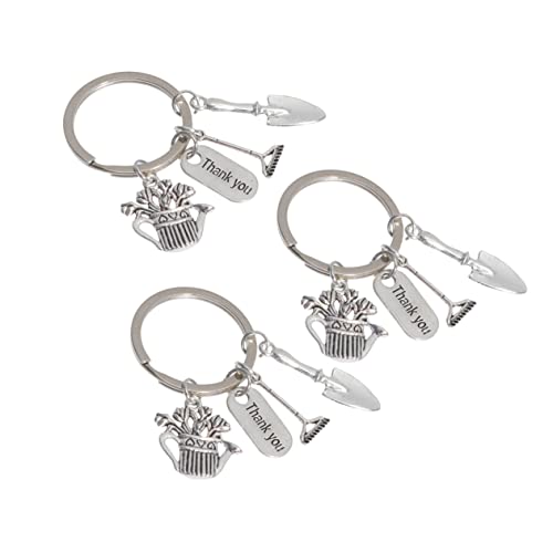 COLLBATH 3stücke Teiliges Mini Gartengeräte Schlüsselanhänger Kreative Danke Schlüsselringe Aus Metall Für Bastelprojekte Dekoration Für Taschen Und Schlüssel Für Gartenliebhaber