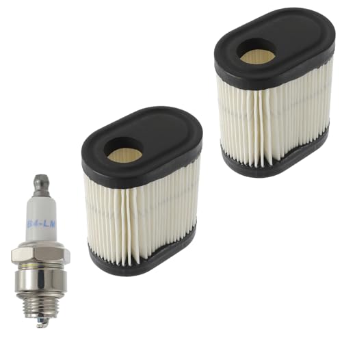 HUAREW 36905 Lawn Mower Air Filter, Air Filter Replacement 36905 for 22 GTS 6.5HP 20016 20017 20018 Lawn Mower 751-11122 195EA with Spark Plug (Pack of 2)