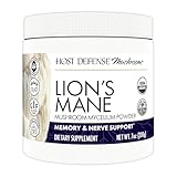 Host Defense Lion's Mane Powder - Brain Health Support Supplement - Mushroom Supplement to Support Focus & Memory Function - Immune & Nervous System Support Supplement - 7 oz (133 Servings)*
