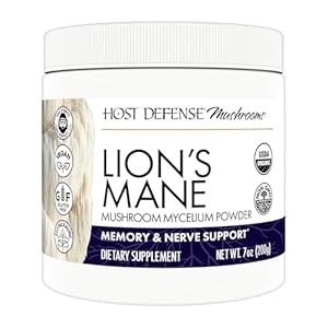 Host Defense Lion’s Mane Powder – Brain Health Support Supplement – Mushroom Supplement to Support Focus & Memory Function – Immune & Nervous System Support Supplement – 7 oz (133 Servings)*
