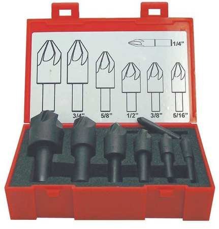 110 deg 6 Flute 7 Piece Countersink Set HSS