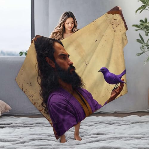 Couverture de plage flanelle violette 150x200cm pour Pâques