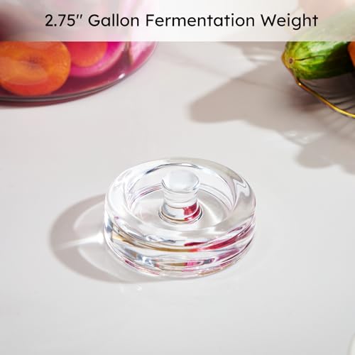 Image of Jillmo 4 Pack Glass Fermentation Weights with Easy Grip Handle for Wide Mouth Mason Jar, Perfect for Fermenting Sauerkraut, Vegetables, Pickles and Other Fermented Food