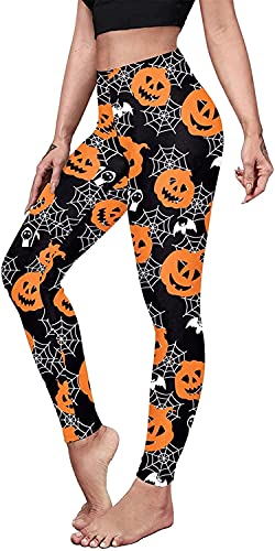 Kamviluer Women's Halloween Skeleton Leggings, Two Size Options