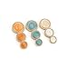 5 PCS Vintage Gold Women's Buttons for Clothing Decoration Metal Coat Button DIY Sewing Craft Accessories (White, 15mm)