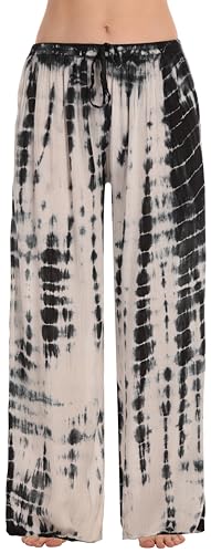 Tie Dye Flowy Rayon Pants for Women