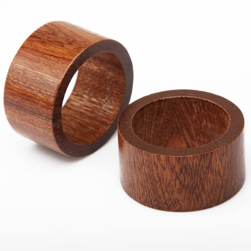 Wooden Napkin Rings Set Of 12, Dark Wood Grain Works With All Napkins, Christmas And Thanksgiving Farmhouse Style Autumn Napkin Rings (Set Of 12) #TOP1