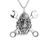 Collar con colgante, collar gótico mecánico pirata con colgante de calavera para hombre, personalizado, punk jinete, hip hop, rock, genial, regalo de joyería exorcista