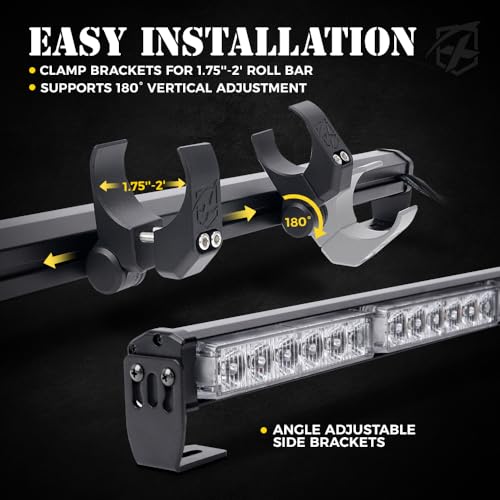 Image of Xprite 30 inch LED Chase Strobe Light Bar, Offroad Safety Flashing Lightbar w /Running, Brake, Reverse and Turn Signal Lights for UTV, ATV, RZR, Polaris, Can-am, Yamaha, Side by Sides, 4x4, Trucks - RBYBR