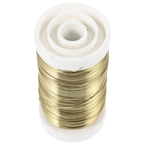 DECHOUS Fil de Fer Floral Flexible doré 1 Rouleau 0,5 mm x 50 m pour Attaches de Jardin et compositions, Outil de Fixation pour Branches et Plantes, idéal pour Jardinage et Loisirs créatifs